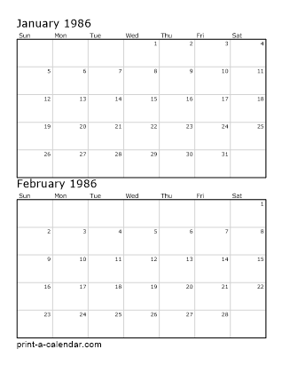 Two Vertical Months 1986