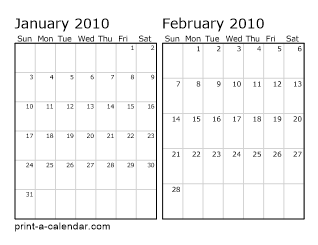 Two Horizontal Months 2010