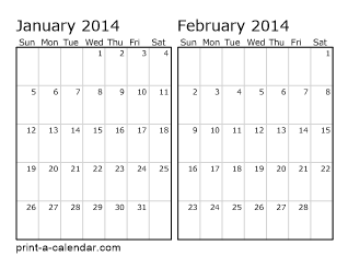 Two Horizontal Months 2014