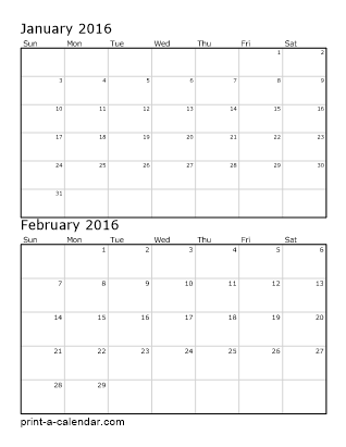 Two Vertical Months 2016