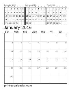 download 2016 printable calendars
