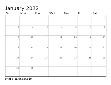 2022 Monthly Calendar Pdf Images