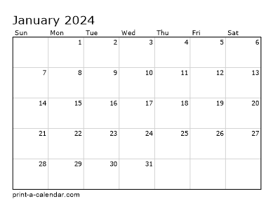 Calendrier 2024 à Imprimer 2024 Printable Calendar Monthly
