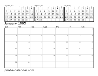 Download 1003 Printable Calendars