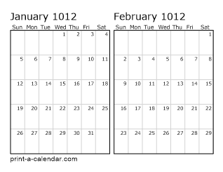 Two Horizontal Months 1012