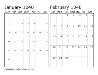 Two Horizontal Months 1048