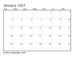 1057 Monthly Calendar