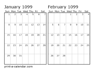 Two Horizontal Months 1099