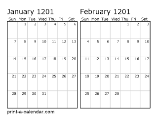 Two Horizontal Months 1201