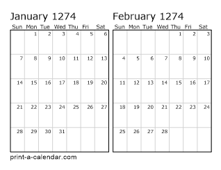 Two Horizontal Months 1274