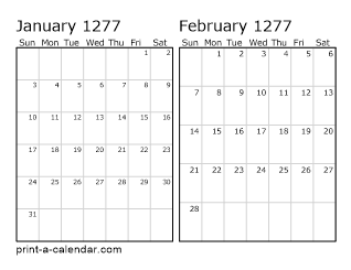 Two Horizontal Months 1277