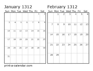 Two Horizontal Months 1312