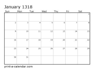 1318 Monthly Calendar