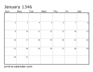 1346 Monthly Calendar