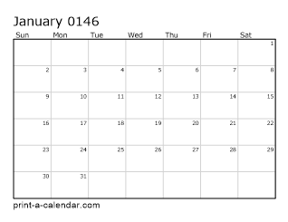 146 Monthly Calendar