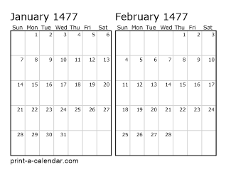 Two Horizontal Months 1477