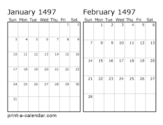 Two Horizontal Months 1497