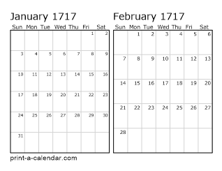 Two Horizontal Months 1717