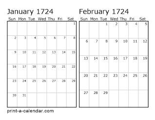 Two Horizontal Months 1724