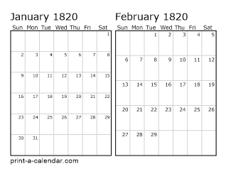 Two Horizontal Months 1820