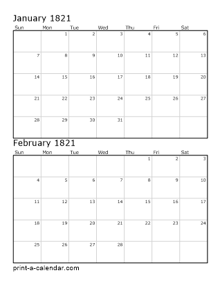 Two Vertical Months 1821