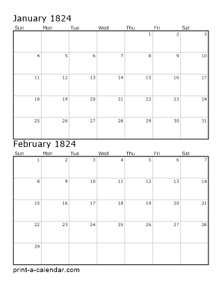 Two Vertical Months 1824
