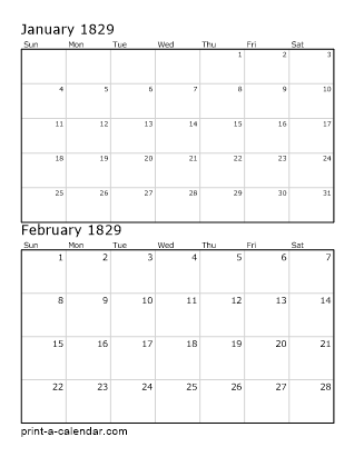 Two Vertical Months 1829