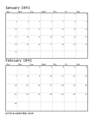 Two Vertical Months 1841