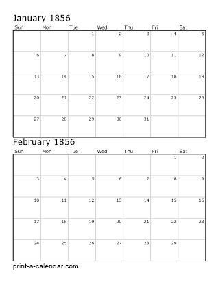 Two Vertical Months 1856