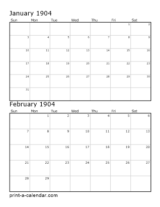 Two Vertical Months 1904