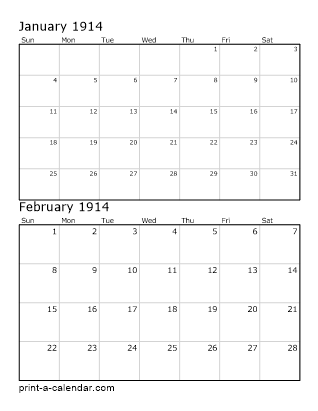 Two Vertical Months 1914