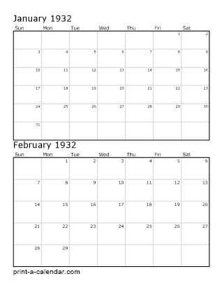 Two Vertical Months 1932