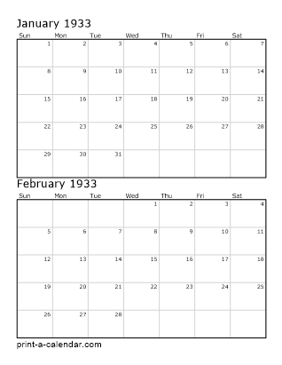 Two Vertical Months 1933