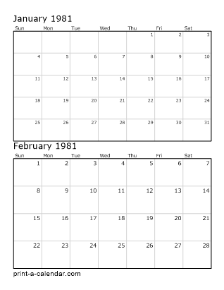 Two Vertical Months 1981