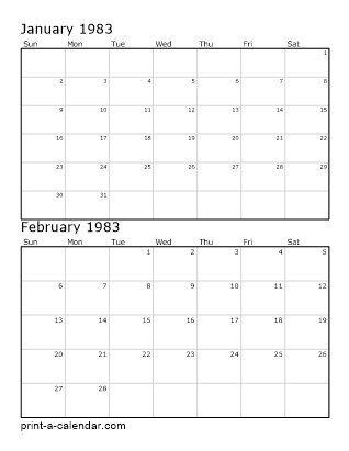 Two Vertical Months 1983