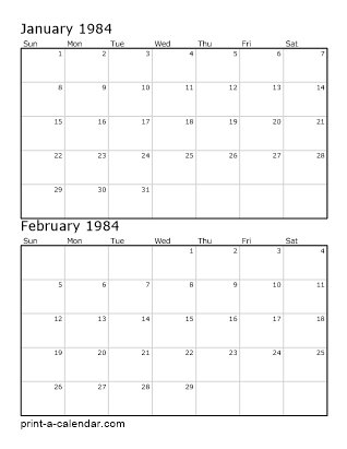 Two Vertical Months 1984