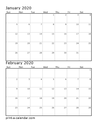 Two Vertical Months 2020