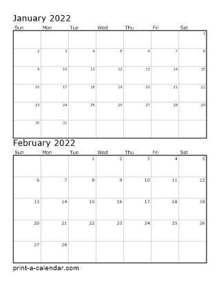 2022 Monthly Calendar Template Background