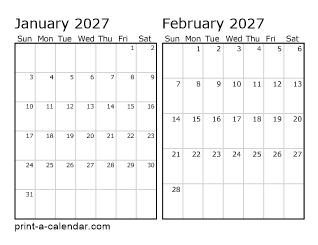 Two Horizontal Months 2027