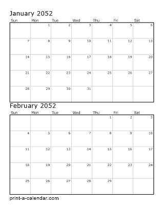 Two Vertical Months 2052