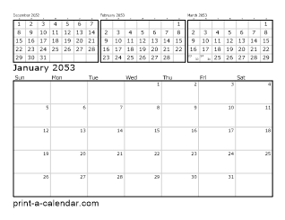 Download 2053 Printable Calendars