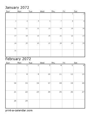 Two Vertical Months 2072
