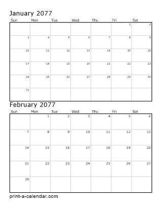 Download 2077 Printable Calendars