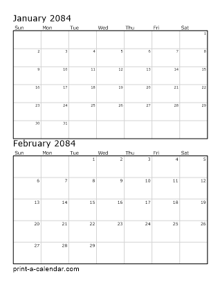 Download 2084 Printable Calendars