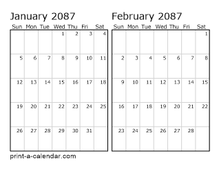 Two Horizontal Months 2087