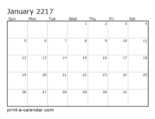 2217 Monthly Calendar