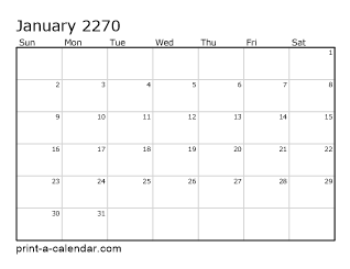 2270 Monthly Calendar