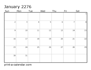 2276 Monthly Calendar