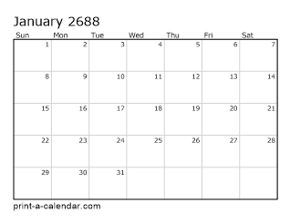 2688 Monthly Calendar