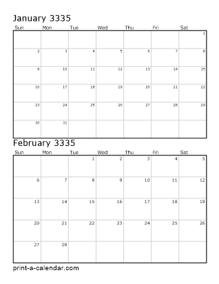 Download 3335 Printable Calendars